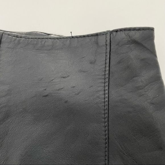 Vintage?80s?Dominic Bellissimo High Waisted Black Leather Skirt - Picture 16 of 16